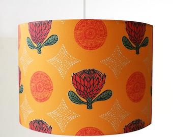 Golden Protea flower handmade ceiling lampshade in various sizes
