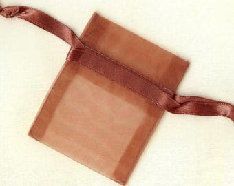 20 x ORGANZA SACHETS ❀ copper 5x6.25cm MAT0680 ❀