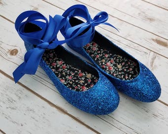 Glitter Ribbon Flat Shoes WOMANS