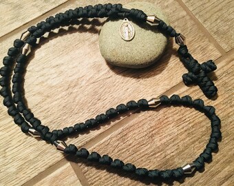 Franciscan Crown Rosary Rope, w/choice of color and medal. Aluminum Our Father beads, Seven decades (Paracord) Made to Order