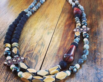 Job's Tears two strand necklace