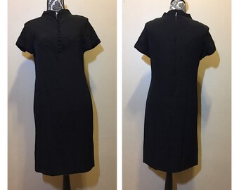 Vintage 60s Mod Black Dress | 60s Go Go Dress