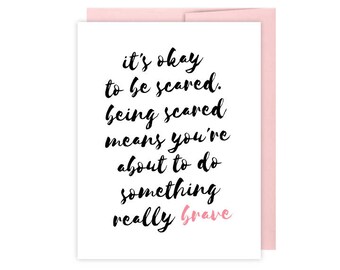 Breast Cancer Card - Inspirational Cancer Card - Brave