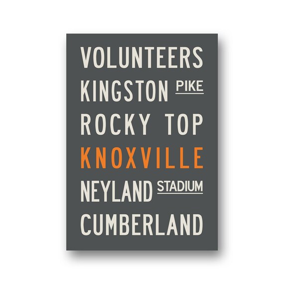 KNOXVILLE TENNESSEE Subway Sign. Bus Scroll. Destination List