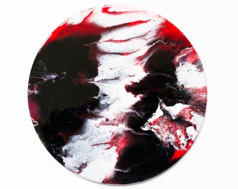 COMMISSION a MARBLED RESIN Painting Round Canvas Acrylic