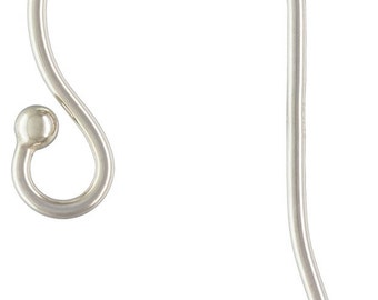 Sterling Silver 925 Ball Ear Wires. 10 Pieces/5 Pairs. ~6418~