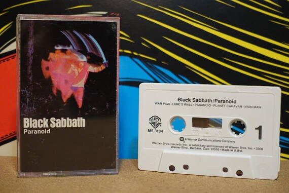 Paranoid by Black Sabbath Vintage Cassette Tape