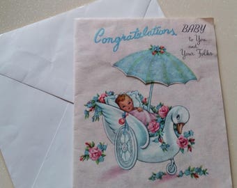 Vintage Congrats New Baby Card