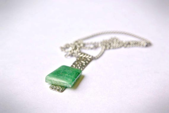 Natural Aventurine Jewelry, Gemstone Necklace, Pendant Cabochon, Heart Chakra, Aventurine Gift for Her, birthstone