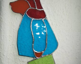 Stained glass Paddington Bear