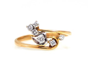14K & Diamond Leaf Ring - X3249
