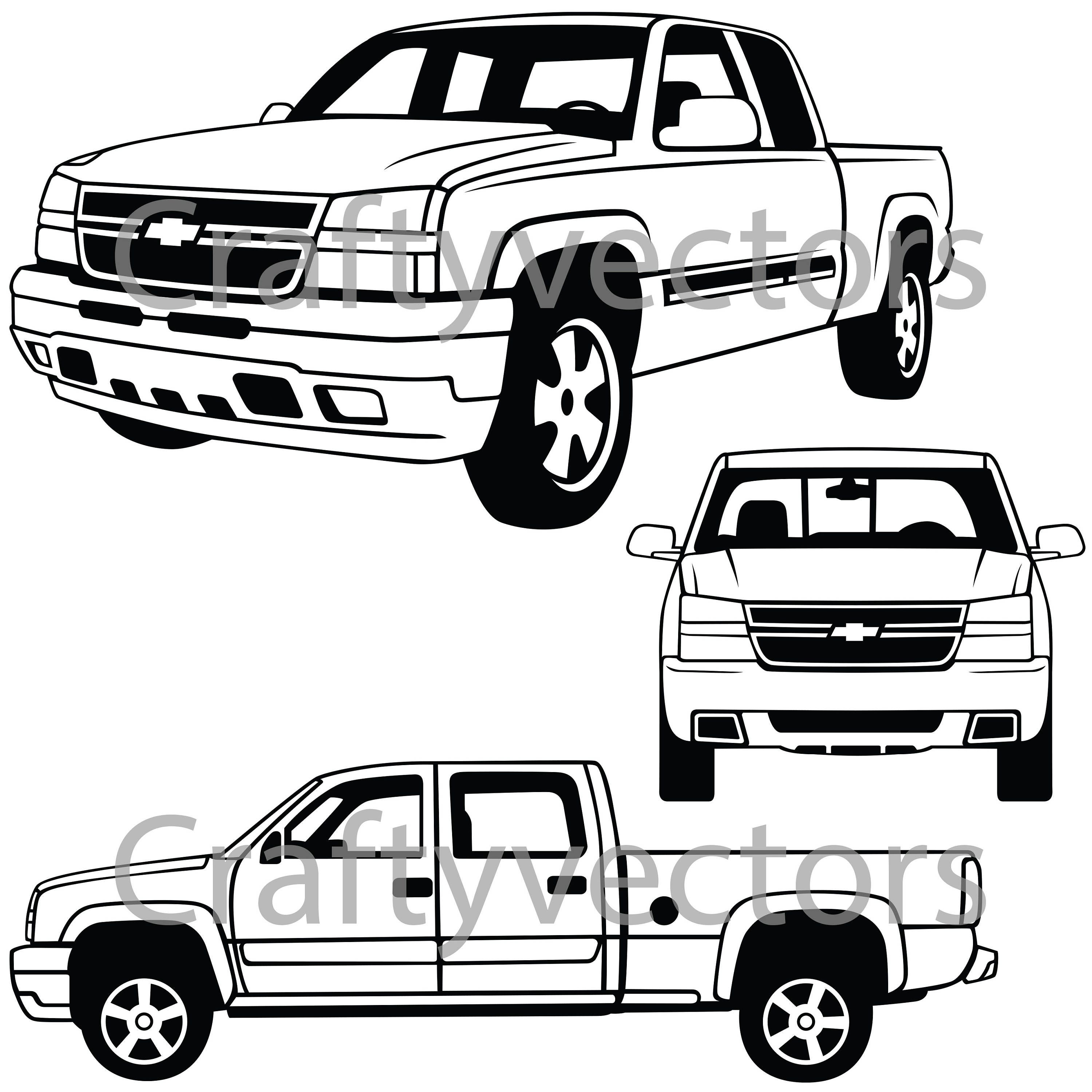 Free 231 Silhouette Truck Chevy Silverado Svg Svg Png Eps Dxf File