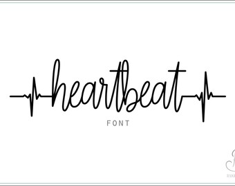 Heartbeat Font download // OTF / TTF Open Type Fonts //Digital Download // Personal Use