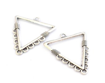 MULTISTRAND silver triangles 32 mm 2 connectors