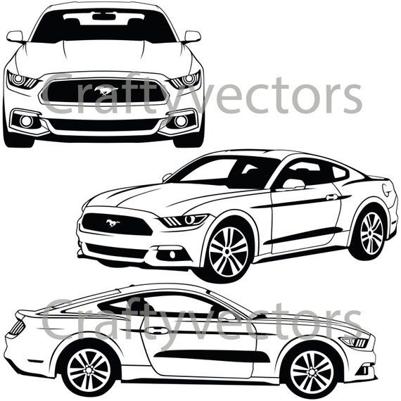 Download Ford Mustang 2015 vector SVG cut file