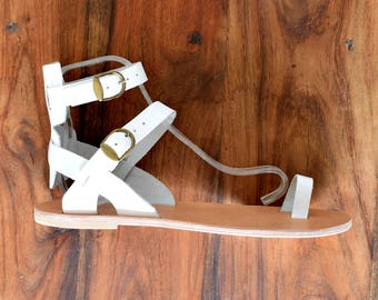 Handmade Sandals, Greek leather sandals, Men Flip Flops, Men Sandals, White Leather Sandals, Genuine Leather sandals, Sport Sandals