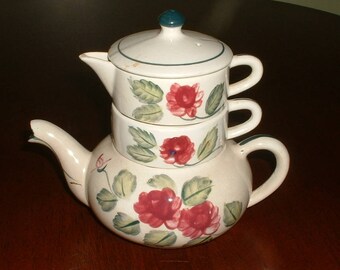 Vintage Relco Hand Painted Stacking Tea Set Made in Japan