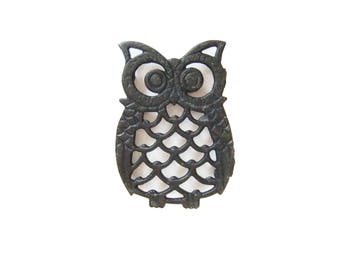 Owl Trivet, Black Cast Iron, Owl Decor Home Accessories