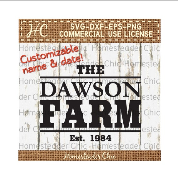 Download Customizable Farm Name & Established SVG Cut File
