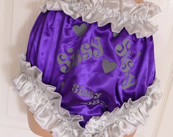 SISSY frilly silky satin panties ...BIG silky frilly sissy boi comfort panties - Sissy Lingerie JH