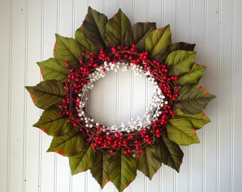 Christmas wreath, wreath for christmas, red wreath, modern wreath, door wreath, front door wreath, berry wreath, christmas decor
