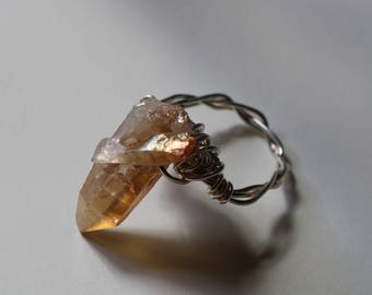 rose gold quartz ring