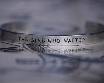 The Girl Who Waited - Amy Pond - Doctor Who Inspired Aluminum Bracelet Cuff - Hand Stamped