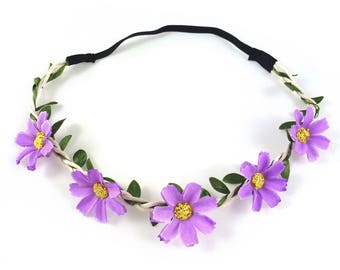 Wedding - purple flower Crown headband