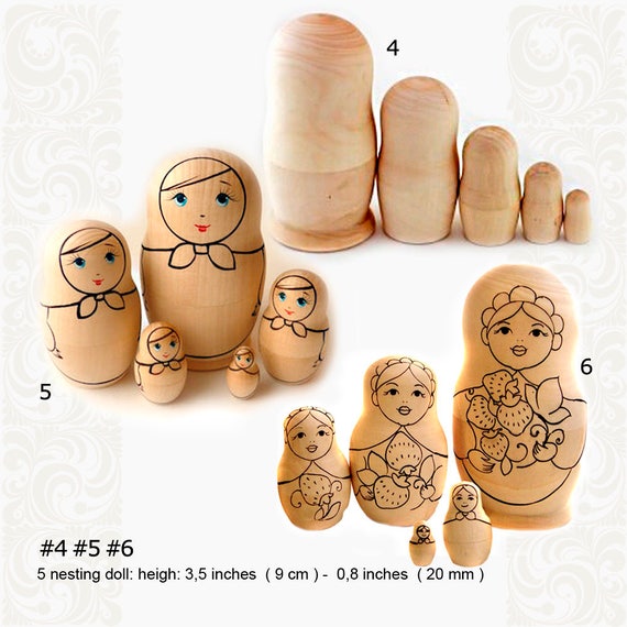 blank nesting dolls 10 piece