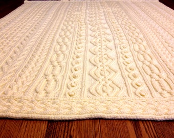 Knitting Pattern: Twisty Celtic Aran Afghan, Fisherman, Cables