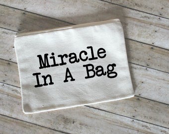 Miracle In A Bag Makeup Bag, Cosmetic Bag, Toiletry Bag, Small Makeup Bag, Cute Cotton Cosmetic Pouch, Face Bag, Gift for Her, Small Bag