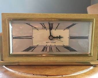 Mid century Seth Thomas Electric Mantel Clock-Works- dated 1955