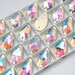 Glass Teardrop (3230) Clear AB Sew On Rhinestones Flatback Jewelry Beads Foiled Back Pear