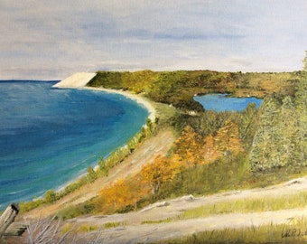 View of Sleeping Bear Dunes Lake Michigan