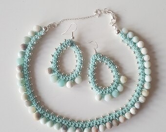 Crochet set with Amazonite