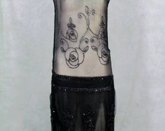 1920s Flapper Dress Beaded Vintage Downtown Abbey Gatsby Roaring 20s Must See Bottom