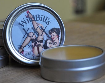 Wild Bill's XXX Brand Stiff Mustache Wax 1 oz tin