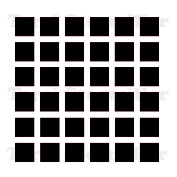Squares 6x6 Stencil