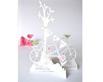 Personalised 3D Paper Cut Wedding/Anniversary/Engagement and Wedding Invitation Card.