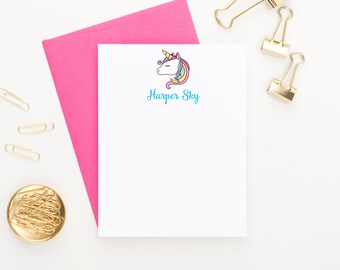 Unicorn Stationary, Unicorn Stationery Set, Unicorn note cards, Kids Thank you cards, Kids Thank you notes, Kids Note Cards KS064