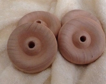 4 Wooden Toy Wheels Unused