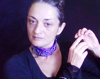 Combined: Choker, bracelet and hair pin.