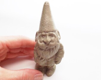 Garden gnome - Concrete gnome - Gnome statue - Fairy garden miniatures - Fairy garden accessories - Concrete garden - Garden decor