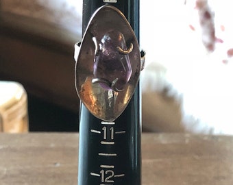Vintage Large Sterling Statement Ring with Purple Stone