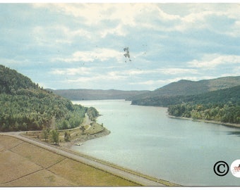 Conklingville Dam and Sacandaga Reservoir Adirondack State Park New York Vintage Postcard Plastichrome