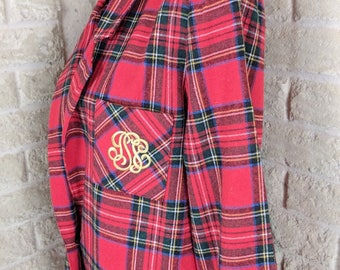 Tartan Blazer Vintage Blazer Crest Jacket Womens Blazer Womens Plaid Blazer Womens Plaid Jacket Crest Jacket