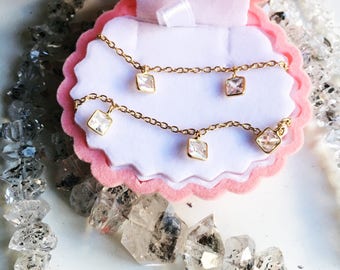 Gold cubic zirconia Choker