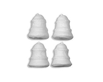 8 Spun Cotton Ribbed Bells 1 3/8" ~ Germany ~ Christmas Bells SC 215x2