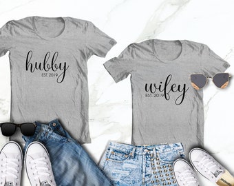 Honeymoon Shirts/ Hubby and Wifey Shirts/ Bride and Groom Shirts/Wedding Shirt/ Bride shirt/ Wedding Apparel/Cute wedding present/ couples