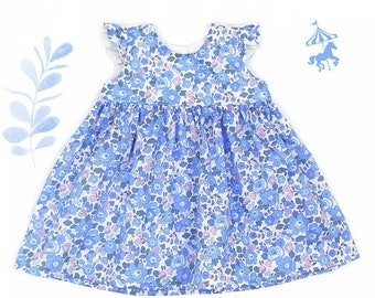 Liberty® Blue-Pink ruffled dress